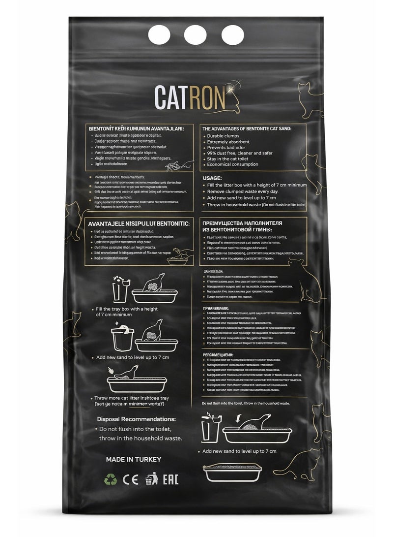 Catron Lavender Scented Premium Cat Litter – Turkish White Bentonite, Fast Clumping, 99% Dust Free, Superior Odor Control, 5L - Image 3